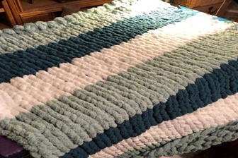 Striped knitted blanket